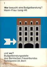 AGoF 125-86: Plakat "Wer besucht eine Budgetberatung? Mann-Frau / Jung-Alt, und wo?"